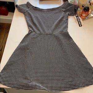 Black and white mini dress